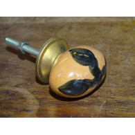 Porcelain Buttons Olive taupe cross black