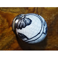 Poignée boule effet craquelée noire