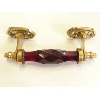 Poignée en verre 14 cm Rouge