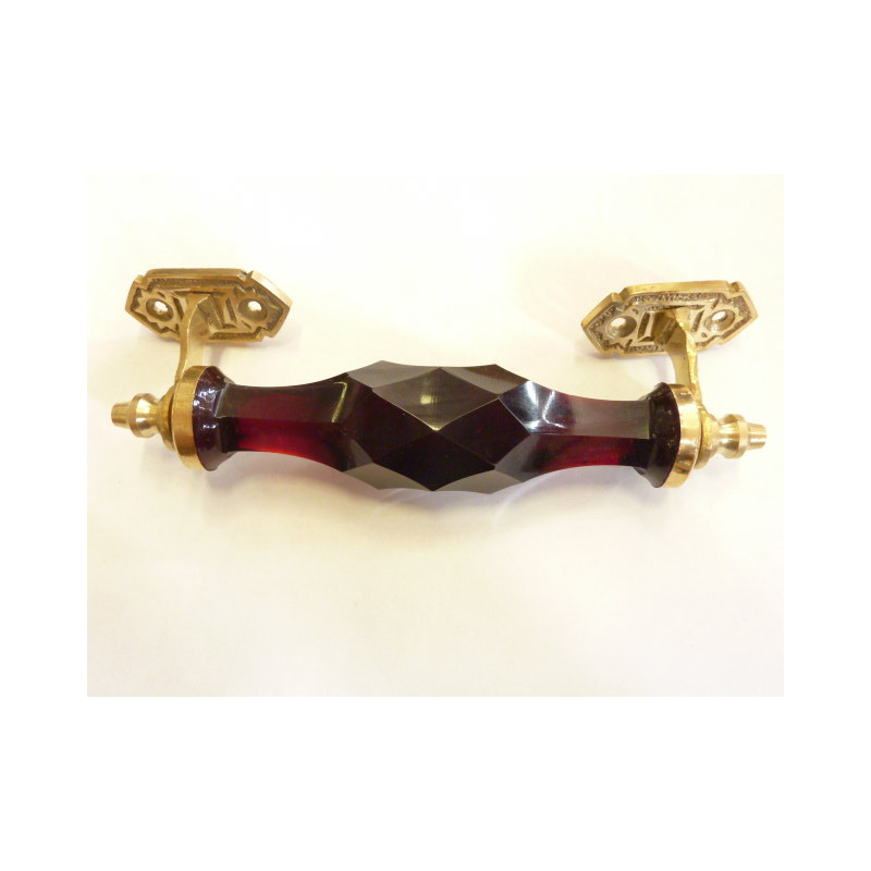 Poignée en verre 17 cm Rouge