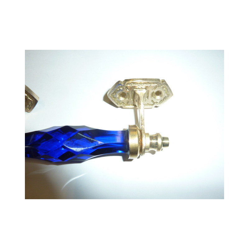 handle in glass 14 cm dark-blue