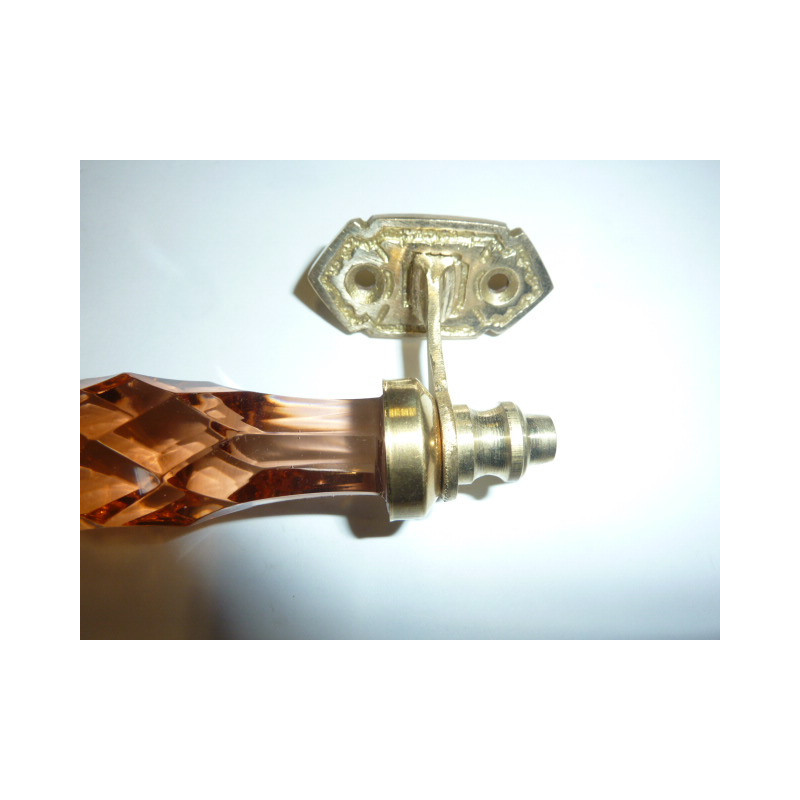 handle in glass 14 cm ambre