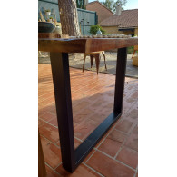 Mesa de acacia maciza sin cantos  220x100 cm