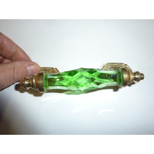 Poignée en verre 14 cm verte 2