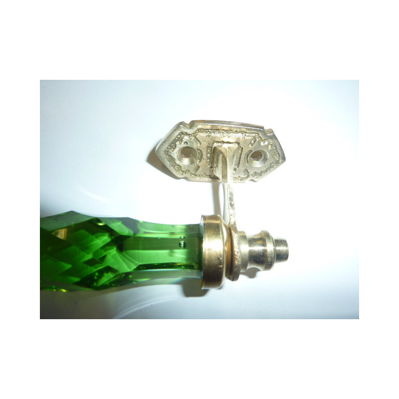 Poignée en verre 14 cm verte