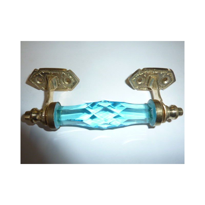 Griff Glas 14 cm türkis