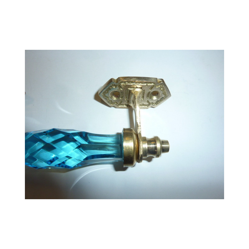 Griff Glas 14 cm türkis