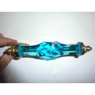 Poignée en verre 17 cm turquoise 2