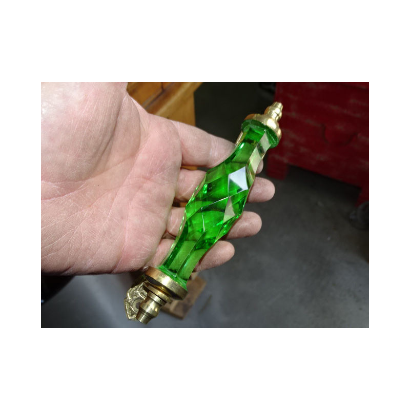 Poignée en verre de 17 cm verte