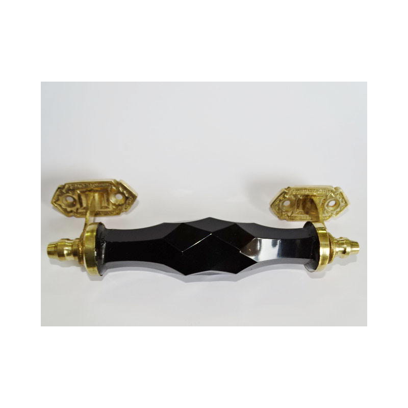 Poignée en verre de 17 cm noire
