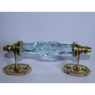 Glass handle 14 cm very light sky blue