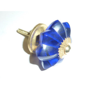 bottone zucca 45 mm blu oltremare - oro