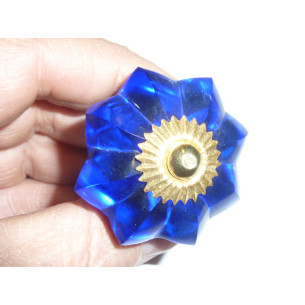 pumpkin button 45 mm ultramarine - gold 2