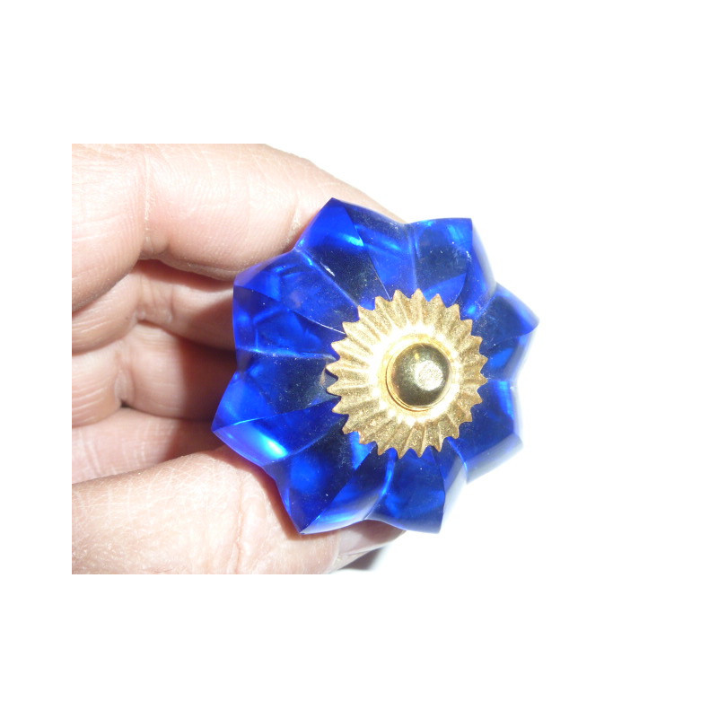 pumpkin button 45 mm ultramarine - gold