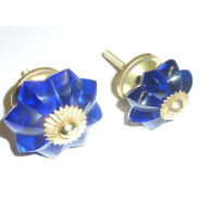 pumpkin button 45 mm ultramarine - gold