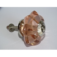 Bottone a zucca in vetro da 45 mm colore rosa chiaro - argento