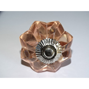 Botón calabaza cristal 45 mm color rosa claro - plata 2