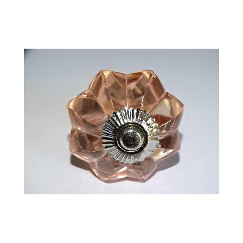 Botón calabaza cristal 45 mm color rosa claro -...