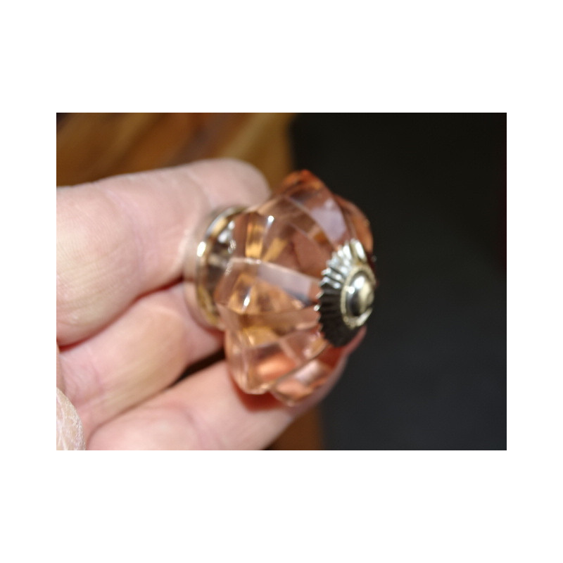 Botón calabaza cristal 45 mm color rosa claro -...