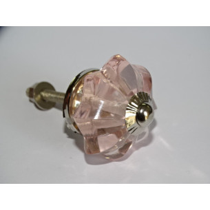 Kürbisknopf 35 mm in rosa - silberner Farbe