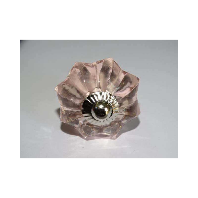bottone a zucca 35 mm di colore rosa - argento