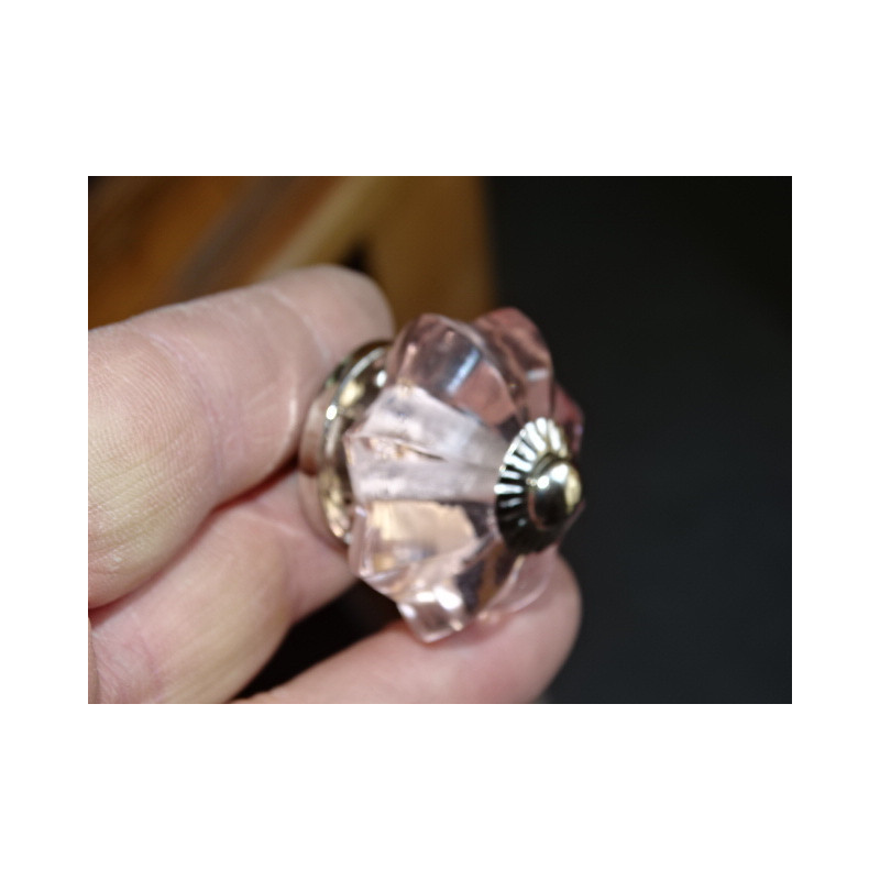 bottone a zucca 35 mm di colore rosa - argento