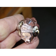 pumpkin button 35 mm in pink - silver color