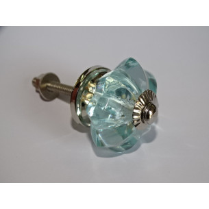 pumpkin button 35 mm in light blue - silver color