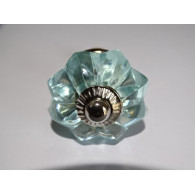 pumpkin button 35 mm in light blue - silver color