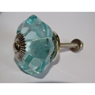 Bottone a zucca in vetro da 45 mm colore verde acqua -...