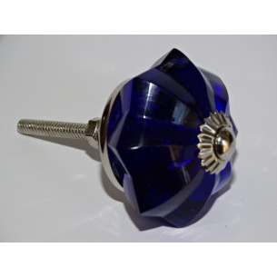 Botón de calabaza de cristal azul ultramar de 45 mm -...