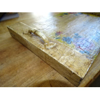 Bandeja de madera de mango pintada 30x53 cm - flores