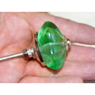 45 mm Glaskürbisknopf hellgrüne Farbe - Silber 2