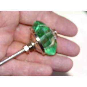 bouton citrouille en verre de 35 mm couleur vert clair -... 2