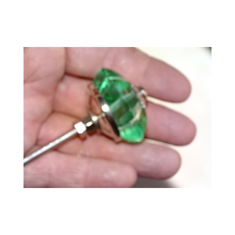35 mm glass pumpkin button light green color -...