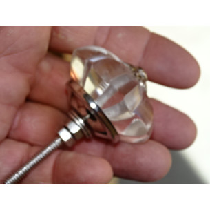 45 mm Klarglas Kürbisknopf - Silber 2