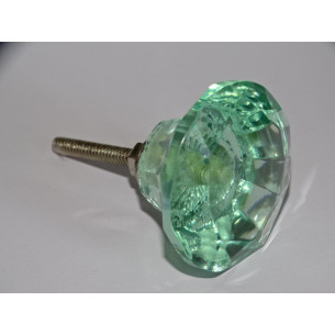 DIAMANT-förmiger Glasknopf 45 mm sehr hellgrün