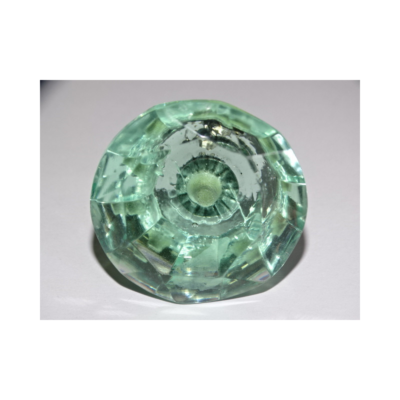 DIAMOND shaped glass button 45 mm very light green