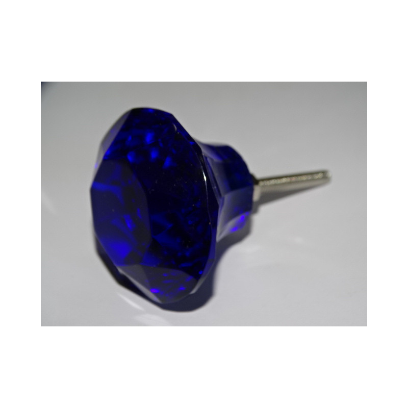 Bottone in vetro a forma DIAMOND 50 mm blu...