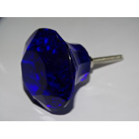 Bottone in vetro a forma DIAMOND 50 mm blu oltremare