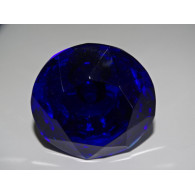Bottone in vetro a forma DIAMOND 50 mm blu oltremare