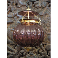 KHARBUJA Lampe geblasenes Glas lila 22x22 cm