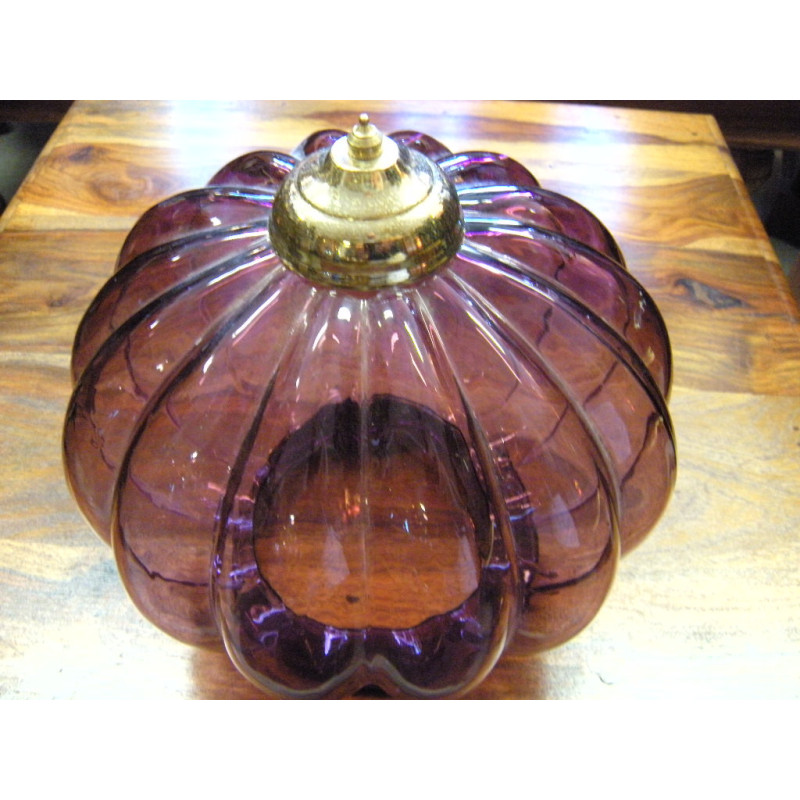 Lampada KHARBUJA in vetro soffiato viola 22x22 cm
