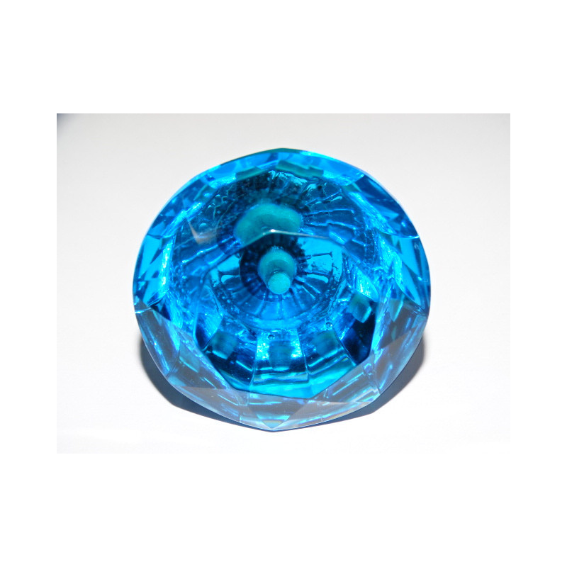 DIAMANT förmiger Glasknopf 50 mm türkise Farbe