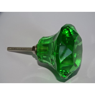 Bottone in vetro a forma DIAMOND 50 mm verde