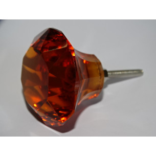 Pomello in vetro a forma DIAMOND 50 mm colore ambra