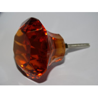 Pomello in vetro a forma DIAMOND 50 mm colore ambra