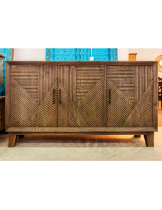 Buffet 3 portes en manguier sculpté