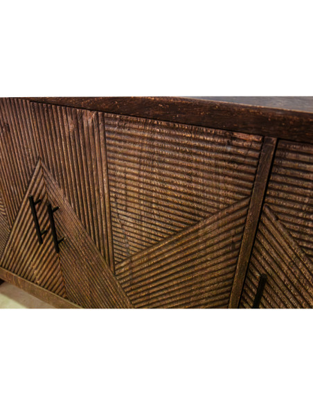 Buffet 3 portes en manguier sculpté