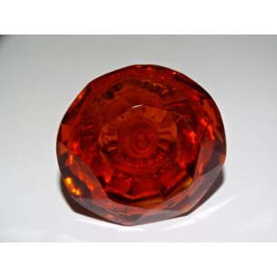 DIAMOND shaped glass knob 50 mm amber color 2